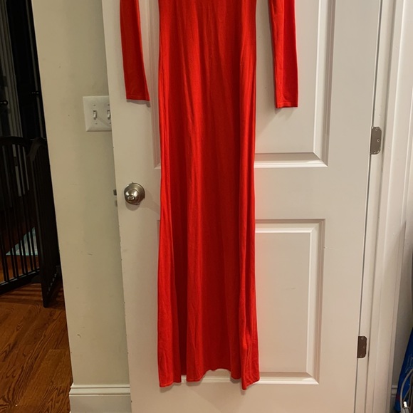 BCBG Max Azria small orange knit long with cut on top dress NWT - Picture 7 of 7
